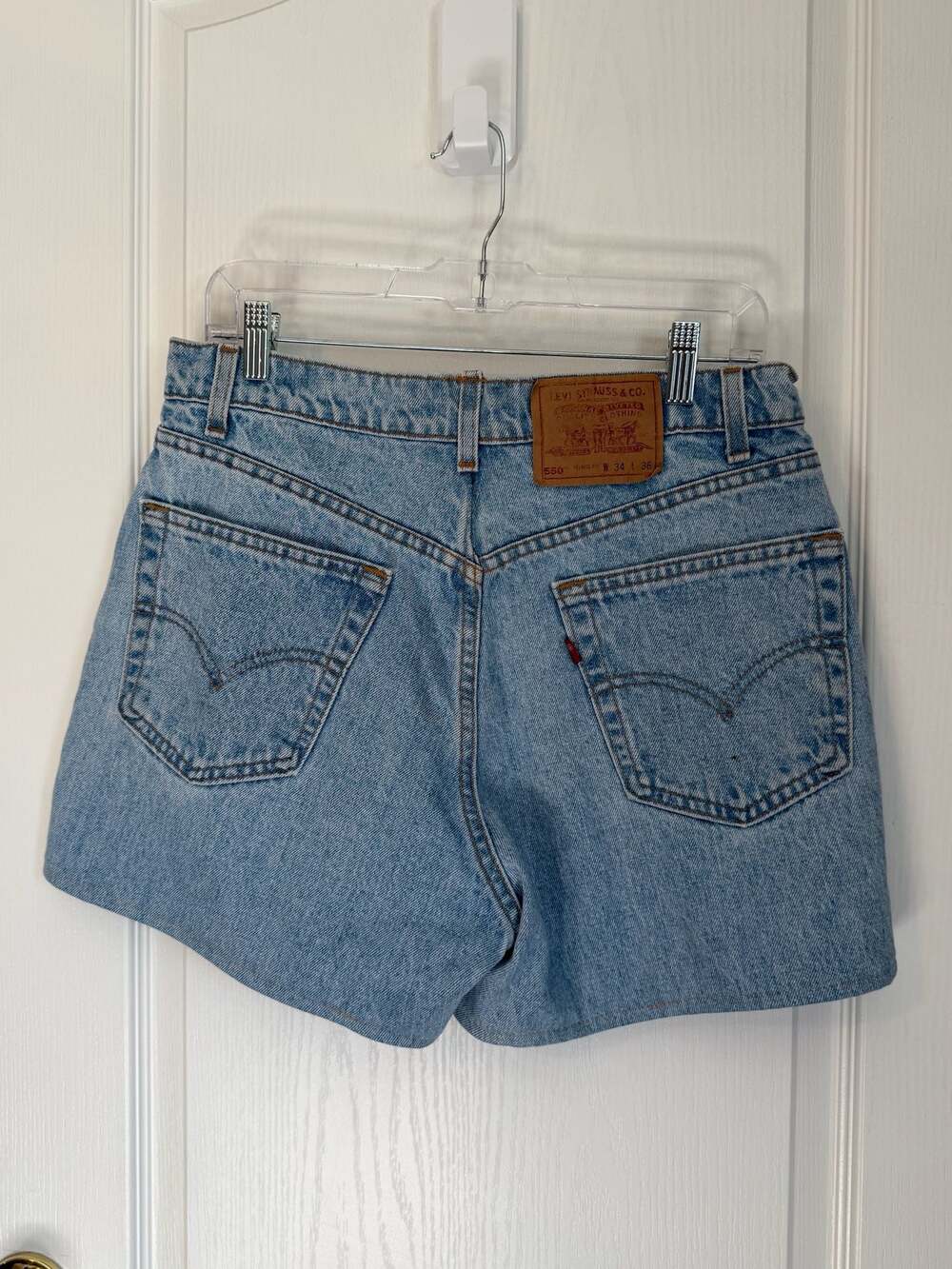 Levi's 550 Relaxed Fit Light Wash Denim Shorts Waist 30 (altered